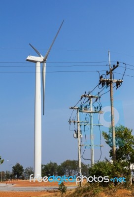 Wind  Turbine Power Station Stock Photo