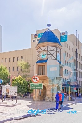 Windhoek Clock Tower In Namibia Stock Photo