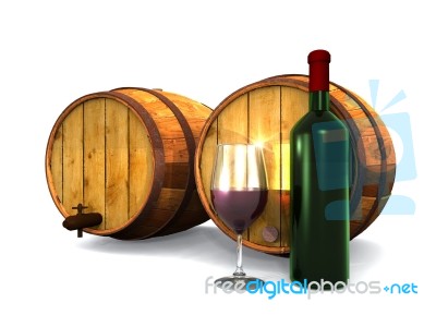 Wine And Barrels Stock Image
