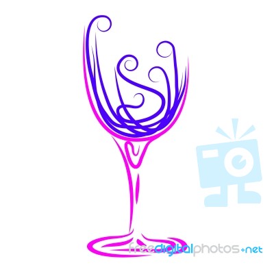 Wine Glass Represents Winetasting Alcoholic And Celebrations Stock Image