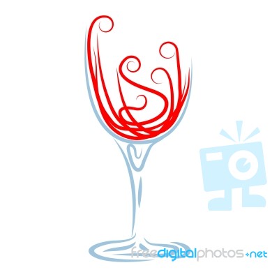 Wine Glass Shows Celebrations Celebrate And Winery Stock Image