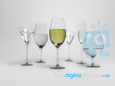 Wine In Glasses Stock Photo