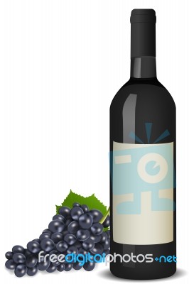 Wine With Grapes Stock Image
