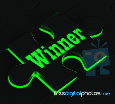 Winner Puzzle Showing Victory And Triumph Stock Image