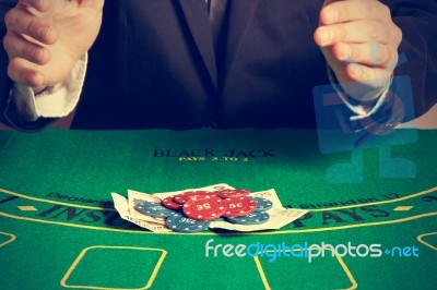 Winning Poker Game Stock Photo