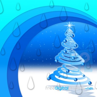 Winter Arcs Background Means Night Snow And Christmas Tree
 Stock Image