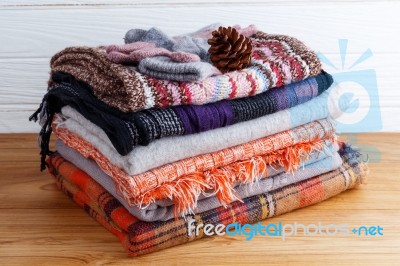 Winter Colorful Clothing Stock Photo
