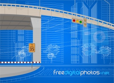 Wireframe City Streets Scene Stock Image Wireframe City Streets Scene Stock Image