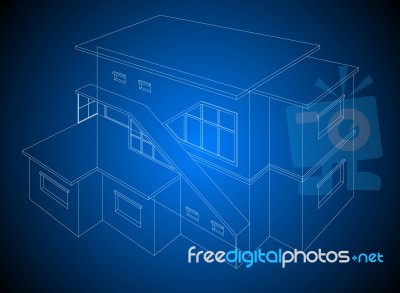 Wireframe Home Stylish One Stock Image Wireframe Home Stylish One Stock Image