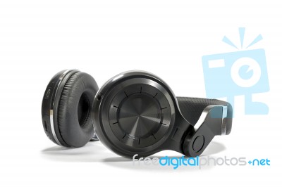 Wireless Bluetooth Headphone Or Earphone Stock Photo