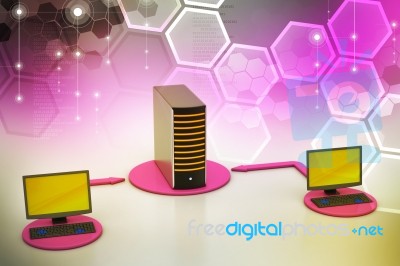 Wireless Networking System Stock Image