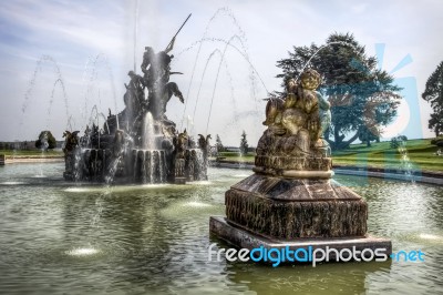 Witley Court Classical Fountain Stock Photo