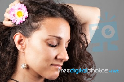 Woman Daydreaming Stock Photo