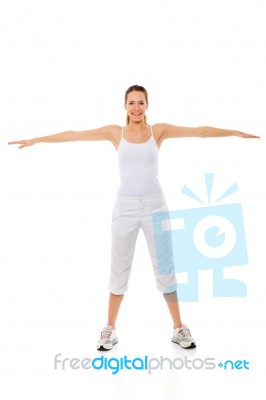 Woman Doing Exercise Stock Photo