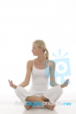 Woman Doing Yoga Stock Photo