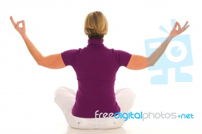Woman Doing Yoga Stock Photo