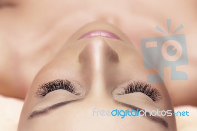 Woman Eyes With Long Eyelashes. Eyelash Extension. Lashes Stock Photo