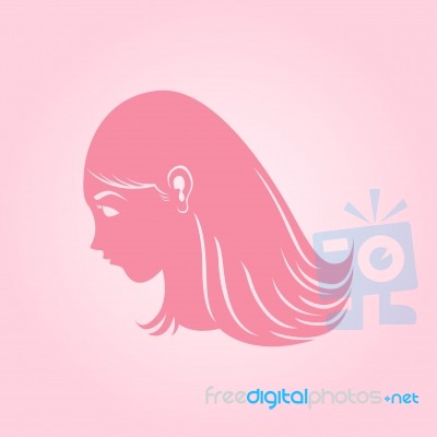 Woman Face Logo Stock Image