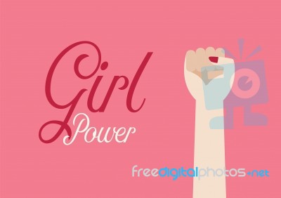 Woman Fist Hand And Inscription Girl Power Stock Image Woman Fist Hand And Inscription Girl Power Stock Image