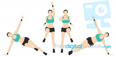 Woman Fitness Illustration Stock Image