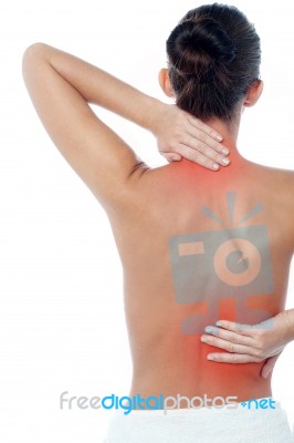 Woman Having Body Pain Stock Photo