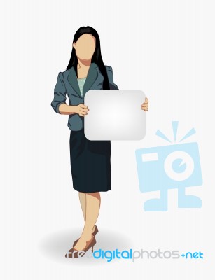 Woman Holding Paper Stock Image