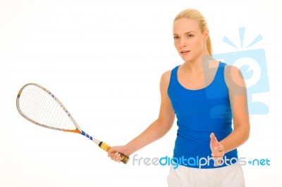 Woman Playing Tennis Stock Photo