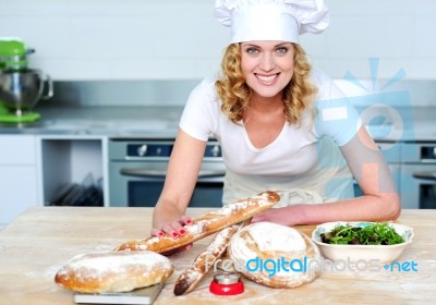 Woman Preparing Healthy Food Stock Photo