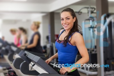 Woman Running On Treadmill Stock Photo Woman Running On Treadmill Stock Photo
