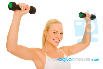 Woman Weight Lifting Stock Photo