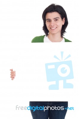 Woman With A Banner Stock Photo Woman With A Banner Stock Photo