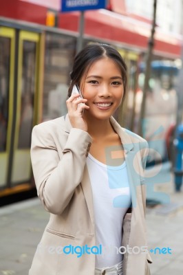 Woman With Cellphone Stock Photo