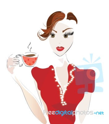 Woman With Coffee Stock Image