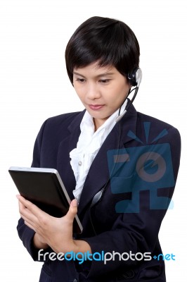 Woman With Headphones Stock Photo Woman With Headphones Stock Photo