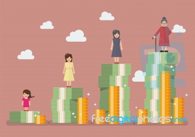 Woman With Retirement Money Plan Stock Image