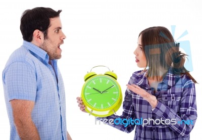 Women Angry At Her Boyfriend Stock Photo