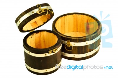 Wood Bucket Stock Photo