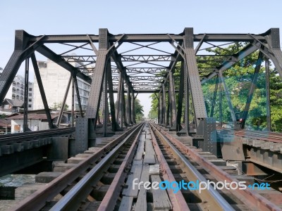 Wood Railway Bridge Stock Photo