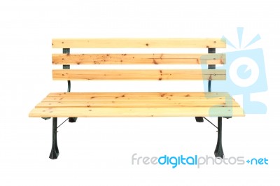 Wooden And Iron Bench On White Background Stock Photo
