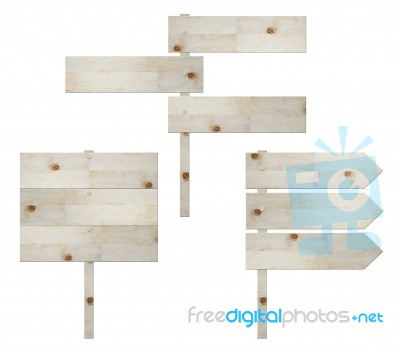 Wooden Blank Signs Stock Photo