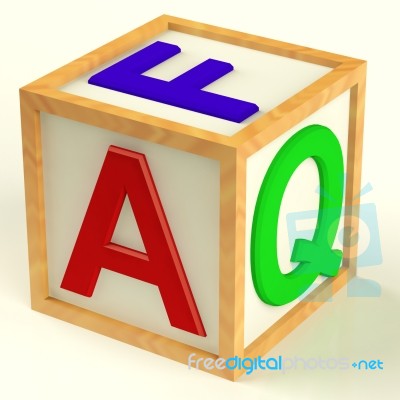 Wooden Block With Faq Text Stock Image