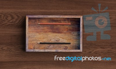 Wooden Box On Table Stock Photo