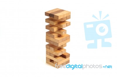 Wooden Brick Block Stock Photo