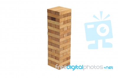 Wooden Brick Block Stock Photo
