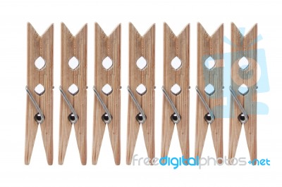 Wooden Clothes Pegs Stock Photo