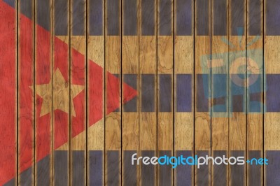 Wooden Cuban Flag Stock Image
