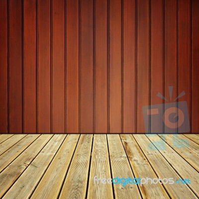 Wooden Deck Floor And Wall Stock Photo