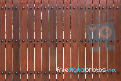 Wooden Gate Design, Outdoor Day Light Stock Photo
