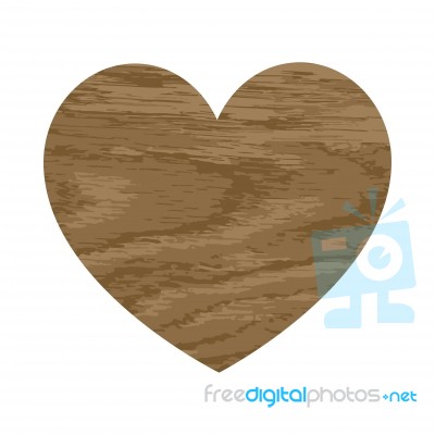 Wooden Heart With An Oak Stock Image