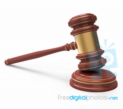 Wooden Judge Gavel Stock Photo